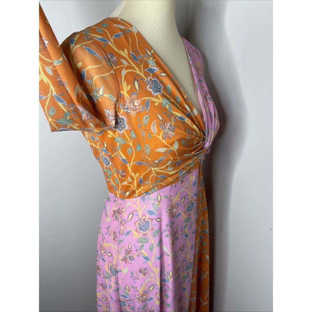 Rachel Antonoff Olivia Mesh Midi Dress Original‎ Powder Room Floral Size 8 - Picture 5 of 8